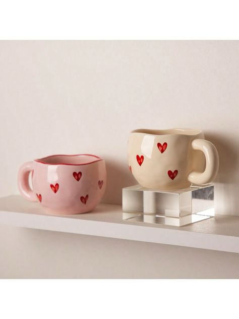 1pc 9.5 Oz Valentine'S Day Love Heart Mug, Romantic Ceramic Coffee Cup, 280ml Holiday Drinkware, Valentines Birthday Gifts For Couples Her Boyfriend Girlfriend,Design For Office And Home, Dishwasher And Microwave SafeI discovered amazing products on SHEIN.com, come check them out! Birthday Gifts For Couples, Design For Office, China Kitchen, Ceramic Cafe, Couple Mug, Valentines Birthday, Heart Mug, Gifts For Couples, Cerámica Ideas