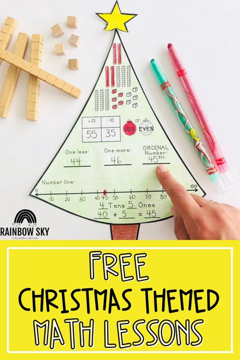 Christmas Math 1st Grade, Christmas Math Crafts First Grade, Christmas Math Worksheets First Grade, Christmas Math 2nd Grade, Christmas Math Kindergarten Free, Christmas Math Kindergarten, Math Christmas Activities, Christmas Math Craft, Christmas Maths