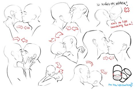 Kissing Drawing, How To Draw People, Kiss Art, Draw People, Arte Sketchbook, Figure Drawing Reference, Anatomy Art, Art Poses, Anime Poses Reference