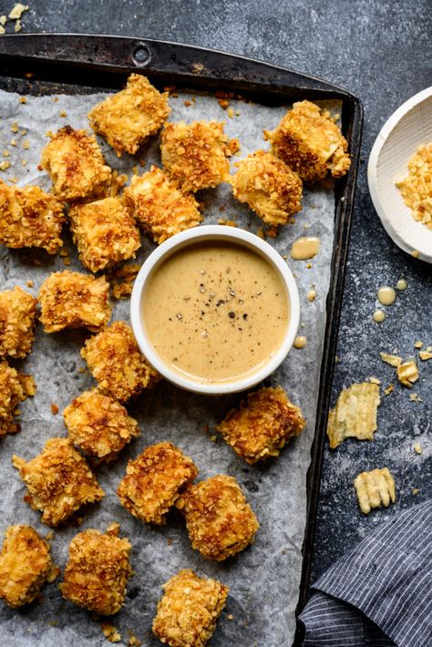 Baked Tofu Nuggets with Maple Mustard Sauce | Crowded Kitchen Maple Mustard Sauce, Tofu Nuggets, Crowded Kitchen, Honey Mustard Dipping Sauce, Cooking Tofu, Mustard Dipping Sauce, Maple Mustard, Simple Pantry, How To Make Potatoes