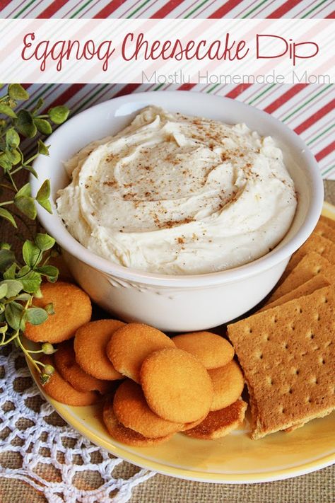 Cream Cheese Marshmallow Fluff, Eggnog Dip, Eggnog Cheesecake, Yummy Christmas Treats, Cheesecake Dip, Sweet Dips, Eggnog Recipe, Egg Nog, Dessert Dips