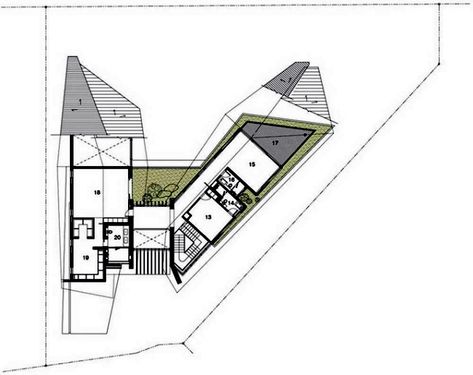 Modern House in Singapore with trapezoid shape on a triangular plot | Interior Design Ideas - Ofdesign Site Plan Architecture, Trapezium Shape, Best Interior Design Websites, Triangle House, Plan Architecture, Interior Design Programs, A Modern House, Trapezoid Shape, Interior Design Process