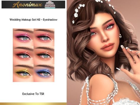 The Sims Resource - Wedding Makeup Set 02 - Eyeshadow Pretty Eyeshadow, Electronic Art, Makeup Set, The Sims Resource, Sims Resource, Eye Color, The Sims, Wedding Makeup, Sims 4