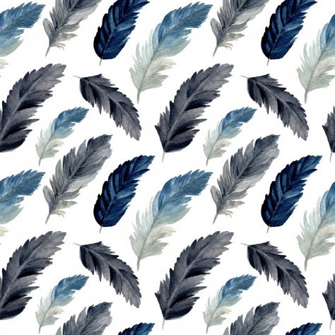 Feather Design Pattern, Feather Pattern Design, Feather Artwork, राधे राधे, Grey Owl, Watercolor Vintage, Watercolor Feather, Vinyl Tumblers, Pattern Watercolor