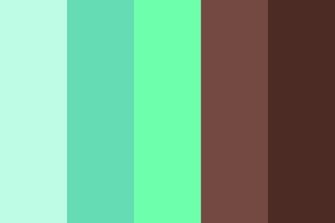 Mint Chocolate color palette Mint Chocolate Chip Color Palette, Mint Chocolate Chip Hair, Chocolate Color Palette, Mint Color Palettes, Chocolate Palette, Mint Aesthetic, Pistachio Color, Palette Art, Chocolate Mint