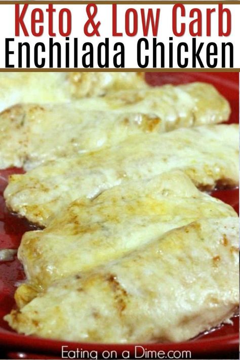 Low Carb Enchiladas, Chicken Enchilada Bake, Enchilada Bake, Low Carb Mexican, Mexican Recipe, Chicken Eating, Low Carb Diets, Recetas Keto, Chicken Enchilada