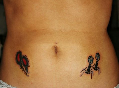 Bacteria and virus tattoo biology Bacteria Tattoo, Exotic Tattoos, Tape Projects, Beautiful Body, Tattoo Inspo, Get A Tattoo, Make Your Mark, Paw Print Tattoo, I Tattoo