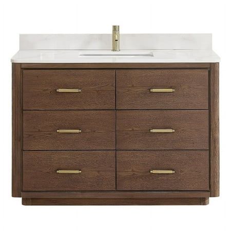 Transform your bathroom into a haven of style and sophistication with our Series Freestanding Bathroom Vanitya piece that embodies fine craftsmanship and everyday practicality. This exquisite vanity combines the textured warmth and elegance of solid oak with pristine white quartz, resulting in a look thats both inviting and visually captivating. Deep dovetail drawers with partitions allow you to keep your essentials concealed and organized. Features: Crafted from natural, imported solid wood for Calacatta Quartz, Ceramic Undermount Sink, Double Bathroom Vanity, Dovetail Drawers, Undermount Sink, Single Sink, Bathroom Vanity Mirror, Stone Top, Mountain House