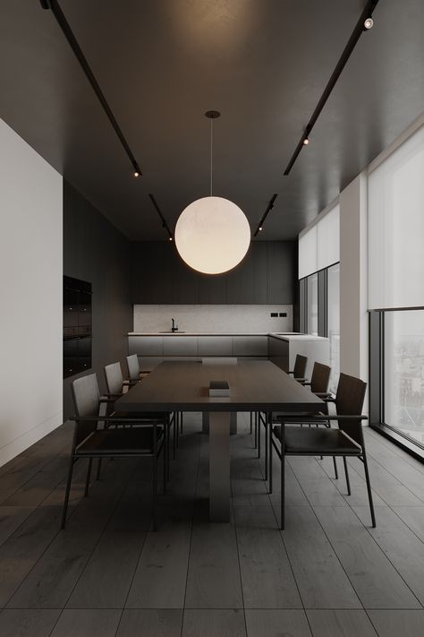 Monochrome interior :: Behance Concept Interior Design, Kitchen Projects Design, Minimalist Monochrome, Bright Interior, Latest Kitchen Designs, Monochrome Interior, Soft Minimalism, Art Interior Design, Architecture 3d