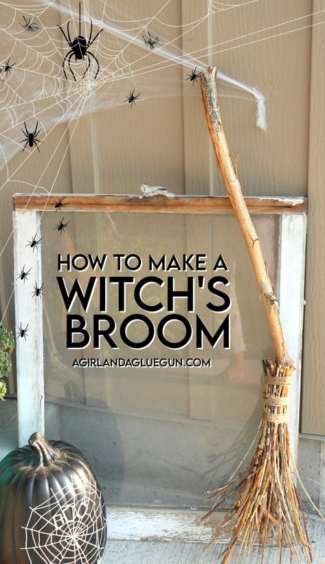 how to create a wit'ch's broom #witch #halloweencraft #crafty How To Make A Broom Witch, Witch Broom Craft, Broom Craft, Witch Shop, Broom Handle, Witchy Crafts, Witch Broom, The Good Witch, Cute Signs