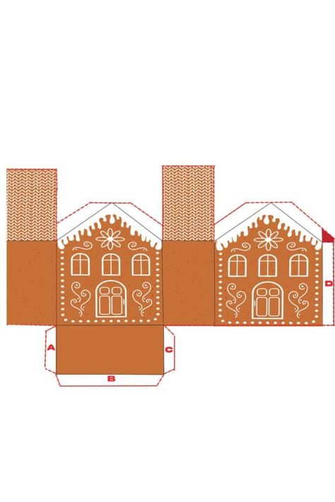 3d Gingerbread House Cricut, Diy Paper Gingerbread House, Small Cardboard Gingerbread House Diy, 3d Paper Houses Free Printable, Gingerbread House Patterns Templates Free Printable, Diy Gingerbread House Cardboard, Christmas House Template, Diy Gingerbread House Decorations, Gingerbread Printable