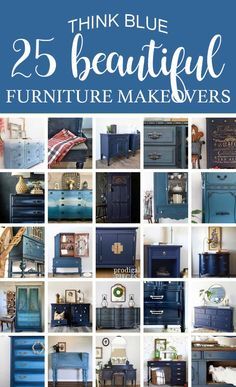 25 BEAUTIFUL BLUE Painted Furniture Ideas - Salvaged Inspirations Blue Distressed Furniture Bedroom, Navy Blue Dressers Painted, Bedroom Furniture Paint Ideas, Blue Bedroom Furniture Ideas, Blue Paint Colors For Furniture, Blue Furniture Bedroom, Funky Painted Furniture Bright Colors, Blue Furniture Paint, Navy Blue Furniture