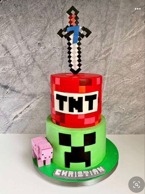 Minecraft Cake Designs, Minecraft Birthday Party Ideas, Minecraft Bday, Minecraft Party Decorations, Cake Designs For Boy, Minecraft Birthday Cake, Kids Birthday Party Food, Kids Party Planning, 8th Birthday Cake