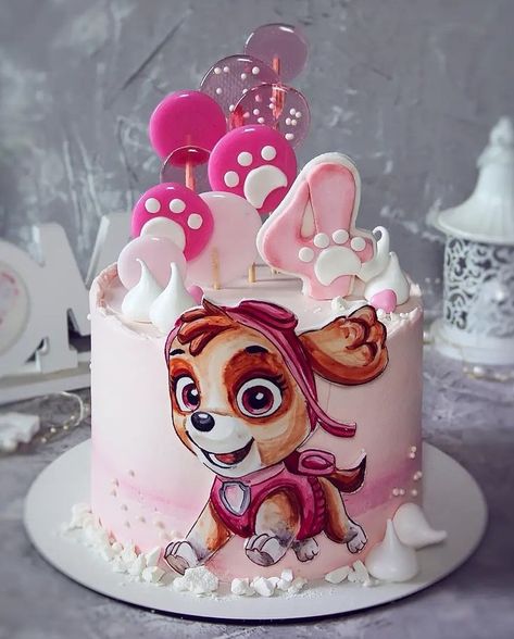 Sky Paw Patrol Cake Ideas, Tort Psi Patrol Sky, Sky Cake Paw Patrol, Tort Psi Patrol, Paw Patrol Sky Cake, Skye Cake, Skye Paw Patrol Cake, Paw Patrol Birthday Party Cake, Cake Designs For Girl