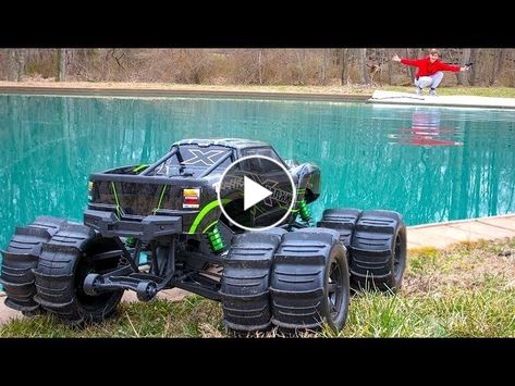 Gas Powered Skateboard, Power Wheels Mods, Traxxas Rc Cars, Carter Sharer, Gas Powered Rc Cars, Huge Monster, Diy Rc Cars, Rc Cars Traxxas, Dually Wheels