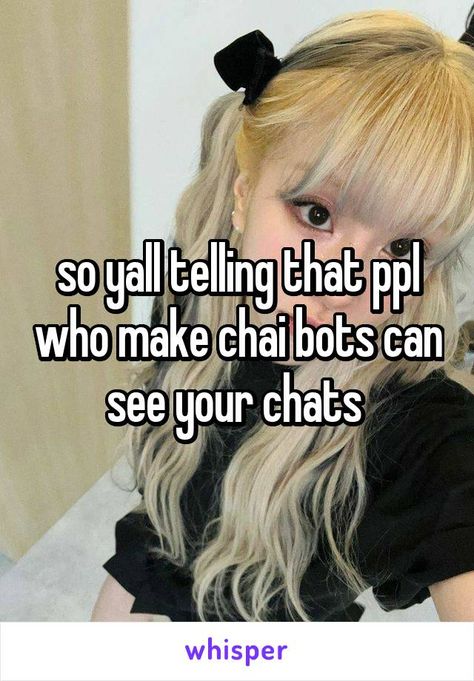 so yall telling that ppl who make chai bots can see your chats Chai Bots, Chai Chats, Dumaguete City, Central Visayas, Dumaguete, Sponsored Content, See You, The Good Place, Canning