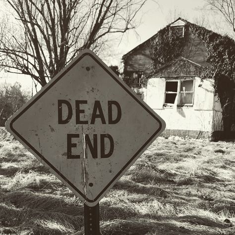 •• make negativity a dead end in your life •• **** • • • • #negativity #deadend #positivevibes #positivity #nonegativity #staypositive #positiveliving #blackandwhitephoto #abandonedhouse #photography #art #instagram #myphotos #blackandwhitephotos #blackandwhitephotography Dead End Sign, Sign Photography, Trans Art, Dead End, Dead Ends, Experimental Photography, Positive Living, Abandoned Buildings, Art Instagram