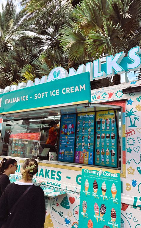 Soft Ice Cream Aesthetic, Ice Cream Stand Aesthetic, Soft Serve Ice Cream Truck, Soft Serve Ice Cream Aesthetic, Ice Cream Truck Aesthetic, Soft Serve Ice Cream Shop, Ice Cream Kiosk Design, Ice Cream Shop Interior Design, Ice Cream Shop Aesthetic