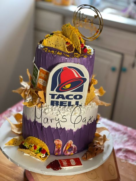 Taco Bell Catering, Taco Bell Cake, Taco Bell Wedding, 17th Birthday, Taco Bell, Cake Ideas, Tacos, Birthday Cake, Cake