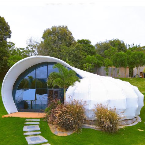 Dome Resort, Ecological Architecture, Tensile Membrane, Hippie Bedroom Decor, Tent For Camping, Prefab Houses, Dream Horse Barns, Membrane Structure, Bubble House