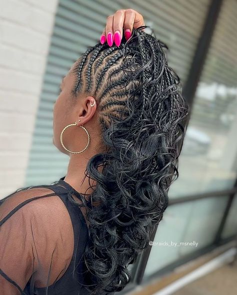 Still in awe of these Mohawks 😍🙌🏽 ➡️➡️➡️ • Book under Mohawk Category! • #dallashair #dallasbraids #dallasbraider #dallashairstylist #braids #mohawk #mohawkhair #mohawkbraids #cornrows #stitchbraids #neatbraids #neatbraider #blackhair #blackhairstyles #hair #art #boho #bohobraids #gypsybraids #voiceofhair Mohawk Braiding Styles For Black Women, Braided Mohawk Hairstyles For Men, Mohawk With Braids Black Women, Feed In Mohawk Braids, Mohawk Boho Braids, Braided Boho Mohawk, Braided Mohawk For Black Women, Kate Hairstyles, Mohawk Braid For Black Women