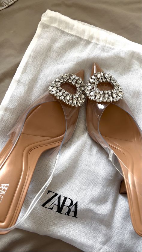 zara | heels | girly | diamonds | classy | amina muaddi Amina Heels, Amina Muaddi Heels, Zara Heels, Amina Muaddi, Zara, Diamonds, Heels