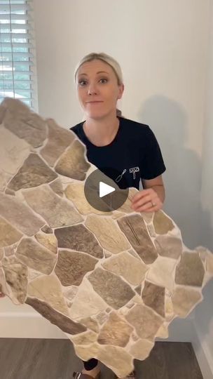 56_Finished faux stone wall! Thoughts #accentwall #diy #livingroom #homeimprovement #interiordesign | Elisabeth Martinez | Elisabeth Martinez · Original audio Wall Thoughts, Fake Rock Wall, Faux Rock Walls, Fake Stone Wall, Faux Stone Walls, Fake Rock, Fake Stone, Rock Wall, Faux Stone