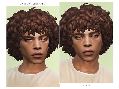 The Sims Resource - Angelo Hairstyle Afro Hair Sims 4 Cc, Sims 4 Curly Hair, Sims 4 Hair Male, Sims 4 Challenges, Sims 4 Black Hair, Pelo Sims, Free Sims 4, Sims 4 Body Mods, Sims 4 Toddler