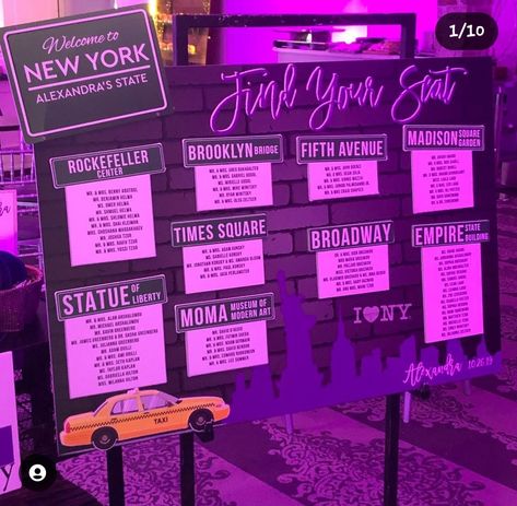 New Jack City Party Theme, Sweet 16 New York City Theme, New York Sweet 16 Theme, Nyc Theme Party Decorations, New York Party Ideas, Nyc Sweet 16, Nyc Prom Theme, Nyc Party Theme, Nyc Themed Party