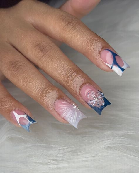 livin for these blues!😝 #batonrougenailtech #nails #nailinspo #explore #explorepage #donebyhai #nailinspo2024 #225nailtech #2024nails #nailsofinstagram #nails #nailstagram #nailsnailsnails #nailsoftheday #nailinspiration #birthdaynails #naildesigns #summernails #summernails2024 Blue Airbrush Nails, Nurse Nails, Airbrush Nails, Colored Acrylic, Colored Acrylic Nails, Summery Nails, Cute Nail Art, Birthday Nails, Dream Nails