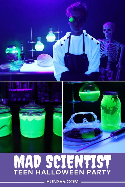 Mad Scientist Halloween Trunk Or Treat, Halloween Mad Scientist Lab Diy, Frankensteins Lab Halloween Party, Truck Or Treat Mad Scientist, Haunted Laboratory Halloween, Mad Scientist Theme Party, Haunted Science Lab, Mad Scientist Haunted House, Mad Scientist Halloween Decorations Outdoor