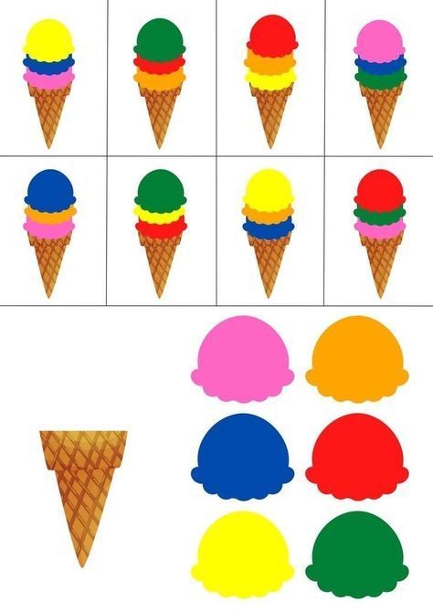 Ice Cream Color Matching, Color Learning Activities For Toddlers, Colors For Preschool, Fall Leaves Coloring Pages, Fall Coloring Sheets, Kids Worksheets Preschool, Preschool Colors, Preschool Activities Toddler, Baby Learning Activities