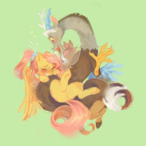 Fluttershy Discord, Discord X Fluttershy, Fluttershy X Discord, Mlp Ships, Mlp Fan Art, Mlp Art, My Lil Pony, Pony Art, My Little Pony Drawing