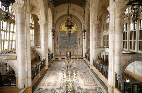 one hanson place, williamsburgh bank, beautiful bank interiors, historic banks brooklyn Brooklyn Flea Market, Greek Revival Architecture, Banks Building, Library Images, Savings Bank, Greek Revival, Beautiful Buildings, Event Space, Banks