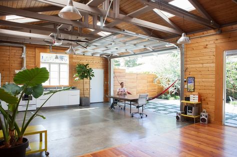 House Tour: A Garage Turned into a Warm, Modern Studio | Apartment Therapy Garage Turned Into Living Space, Garage Studio Apartment, Above Garage Apartment, Traditional Apartment, Therapy Inspiration, Garage To Living Space, Music Space, Airbnb Ideas, Hawaii House