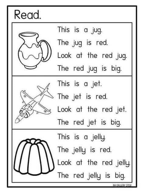 Kindergarden Worksheet Printable Reading, Reading Sentences For Grade 1, Reading Sentences For Kindergarten, Reading For Beginners Kids, Reading Sentences, Reading Exercises, Phonics Reading Passages, First Grade Reading Comprehension, Reading Comprehension Kindergarten