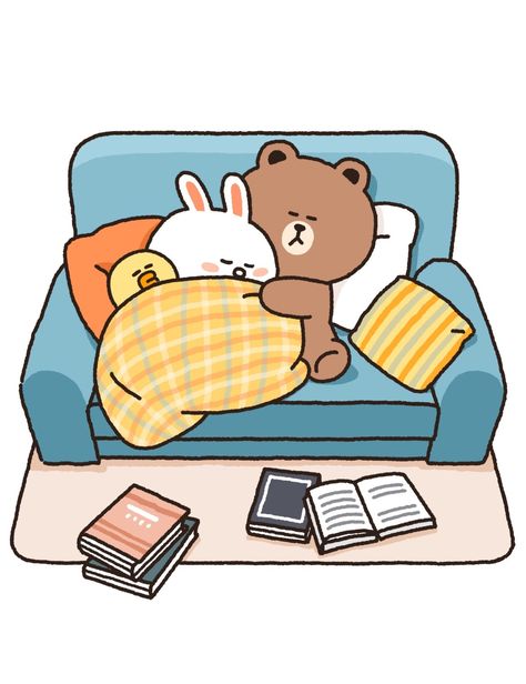 Friends Story Instagram, Line Brown Bear, Line Cony, Romantic Memes, Love Is Cartoon, Cute Bear Drawings, Friends Wallpaper, Dear Future Husband, Cute Doodles Drawings