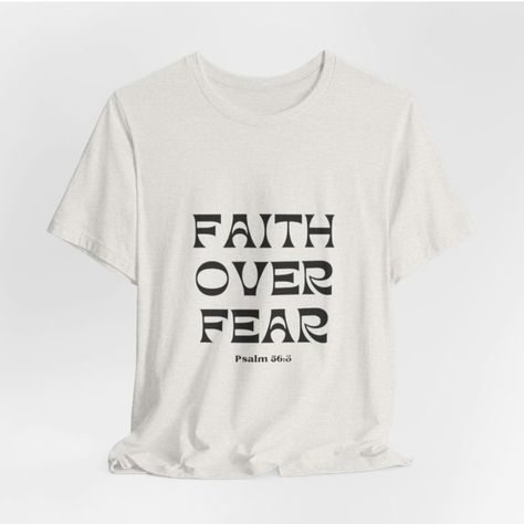 ⭐️LINK IN BIO⭐️ The “Faith over Fear” Unisex Tee is a faith-inspired T-Shirt that exudes positivity and strength, perfect for those looking for motivation and reassurance. It can be worn casually or layered for different occasions. *AVAILABLE IN 16 COLORS Product features - Made with 100% lightweight cotton fabric - Retail fit for versatile wear - Ethically manufactured by Bella+Canvas - Tear-away label for comfort - Variety of fabric blends for different colors Care instructions - Machine w... Jesus Sweatshirts, Shorts Sweatpants, Christian Sweatshirt, Apparel Brand, Christian Apparel, Online Support, Faith Over Fear, Hoodies Mens, Jesus Shirts