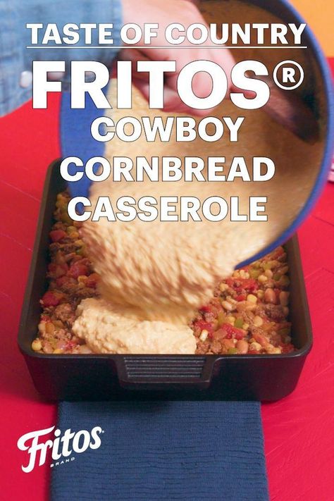 Fritos® Cowboy Cornbread Casserole [Video] in 2022 | Honey bbq, Cowboy cornbread, Cornbread Cowboy Cornbread Casserole, Cowboy Cornbread, Beef Ground, Cornbread Casserole, Honey Bbq, Dinner Healthy, Easy Casserole Recipes, Recipes Keto, Easy Casserole