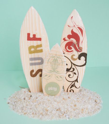 Mini Surfboards {Kid Craft} | Lesson Plans | CraftGossip.com Mini Surfboard, Surfer Party, Wilton House, Surf Baby, Surf Party, Surf Boards, Kid Craft, Kids Wood, Teds Woodworking