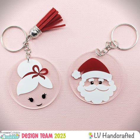 Santa and Mrs. Claus Christmas Keychains 1 Christmas Keychains, Diy Stocking, Santa And Mrs Claus, Diy Stocking Stuffers, Diy Stockings, Cute Stockings, Scrapbook Sketches, Mrs Claus, Acrylic Sheets