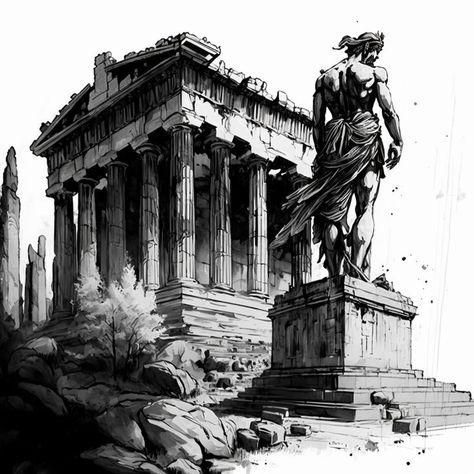 Greek Buildings, Last Kingdom, Greek Mythology Tattoos, Temple Ruins, Greek Temple, Mythology Tattoos, Greek Tattoos, Make Tattoo, The Last Kingdom