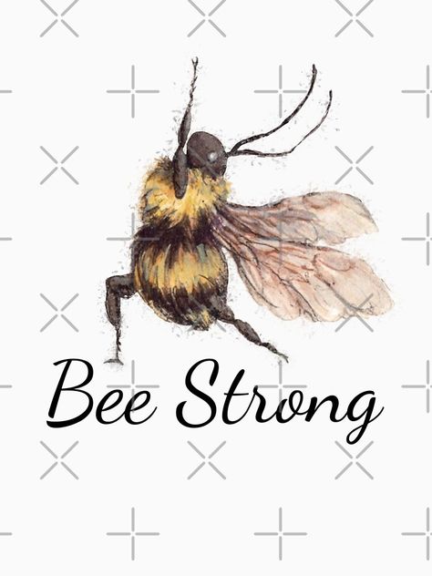 "Bee Strong with Yoga " T-shirt for Sale by RAwamleh | Redbubble | art digitalart artist t-shirts Bee Butts Tattoo, Bee Strong Tattoo, Bee Doing Yoga, Yoga Bee, Bee Yoga, Watercolor Bugs, Bee Strong, Bee Illustrations, Strong Tattoos