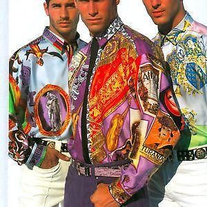 Versace men Versace Silk Shirt, Versace Design, Versace 90s, 90s Versace, Versace Style, 90s Men, Versace Fashion, Gay Fashion, Vintage Versace