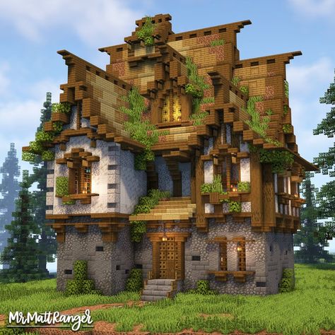 MrMattRanger (@TheMrMattRanger) / X Minecraft Overgrown, House Ideas Minecraft, Blueprints Minecraft, Minecraft Medieval House, Cute Minecraft, Minecraft Kingdom, Minecraft Welten, Skin Mine, Minecraft House Ideas