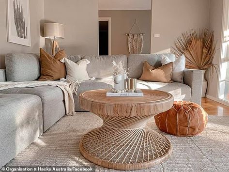 How To Make A Grey Couch Warm, Beige And White Living Room, Beige And Grey Living Room, Beige Couch Living Room, Grey Couch Decor, Grey And White Room, Beige Living Room Decor, Grey And Brown Living Room, Lounge Room Styling