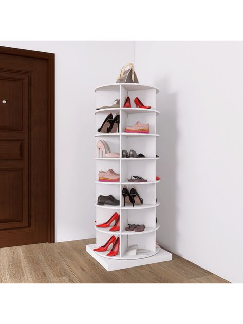 360° Rotating Shoe Rack: 7-Tiers Shoe Rack Organizer Shoe Storage Shelf for Entryway Living Room Hallway Shoe Cabinet, Holds Up to 35 Pairs of ShoesI discovered amazing products on SHEIN.com, come check them out! Hallway Shoe Cabinet, Lazy Susan Shoe Rack, Spinning Shoe Rack, Shelf For Entryway, Rotating Shoe Rack, Shoe Rack Organizer, Spin Shoes, Bag Rack, Shoe Storage Solutions