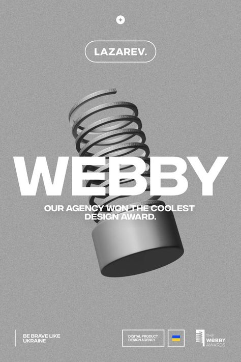 You better sit down. Ready for the news? Recently our site received the most prestigious Webby Award. Yep, it's the Award that we hassled almost everyone about. 😅 Remark: among the regular winners of Webby - Apple, Google, Netflix, NASA, and similar giants. Of course, many thanks to everyone who supported us. We would not have done this without the help of the Ukrainian community. We carry on working, earning, and donating more cash to kick russian asses out of our Motherland. Webby Awards, Manifestation Board, Design Agency, Design Awards, Nasa, The Help, Of Course, Cool Designs, Vision Board