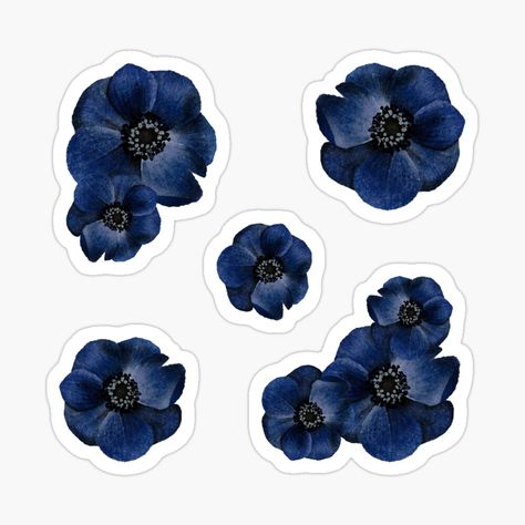 Get my art printed on awesome products. Support me at Redbubble #RBandME: https://www.redbubble.com/i/sticker/Blue-Flowers-Watercolor-Art-by-AveryZi/163501213.EJUG5?asc=u Dark Blue Aesthetic Stickers, Dark Blue Stickers, Watercolor Digital Art, Iphone Stickers, Book Stickers, Navy Blue Flowers, Flowers Watercolor, Aesthetic Stickers, Custom Cards