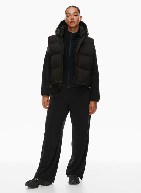 THE SUPER PUFF™ SHORTY VEST | Aritzia Super Puff Vest, Super Puff Long, Puffer Vest Fashion, The Super Puff, Bulky Sweaters, Super Puff, Puff Vest, Puffer Parka, Classic Suit